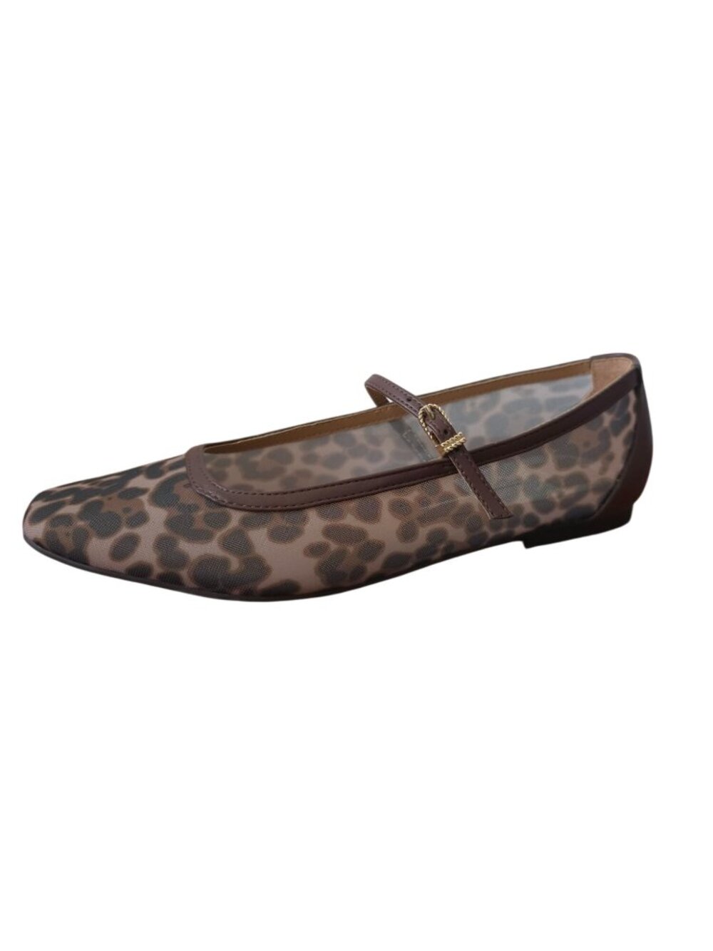 NWOB Dolce Vita AILEEN Leopard Transparent Mesh Mary Jane Flats Sz 9.5
